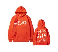 (Orange, XL) Rock The Cure The Head Tour Graphic Hoodie