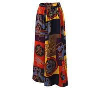 (orange, XXXXL) Ethnic Style Wide Leg Trousers Women Yoga Harem Pants Gypsy Hippie Boho Court Pants Ruched Waist Aladdin Women's Pants