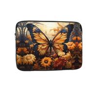 Orange Yellow Butterfly Field Flowers Printed Laptop Cover Portable Protective Case Suitable for Business Trips and Documents 13 inch