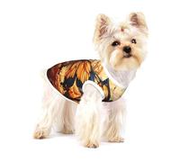 Orange Yellow Butterfly Field Flowers Small Dog Cotton Vest Large - Breathable, Comfortable Pet Shirt for Cats and Dogs
