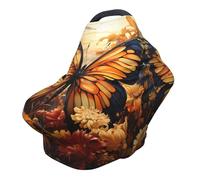 orange yellow butterfly field flowers Versatile full-print Stroller Chair Cover/Nursing Cover, specially designed for your baby
