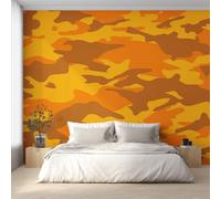 Orange Yellow Camouflage Photo Wallpaper, Camo Military Camouflage Wallpaper Mural, 366x254cm Wall Paper for Bedroom Living Room, Non-Woven Wall Mural Room Decor EL&D67