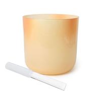 Orange Yellow Gradient Crystal Singing Bowl 7 Inch A Note Alchemy Sound Bowl for Yoga Meditation Sound Healing Includes Striker and O ring 440HZ
