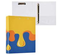Orange & Yellow on Blue Teardrop Design 3 Ring Binders 1.5 Inch Hardback Binders