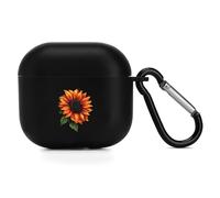 Orange Yellow Sunflower Novelty Protective Cases Cover Compatible for AirPods 4 Funny Headphone Case Storage Boxes for Women Men