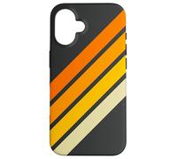 Orange Yellow White 70s Style Retro Stripes on Black Case for iPhone 16