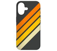 Orange Yellow White 70s Style Retro Stripes on Black Case for iPhone 17