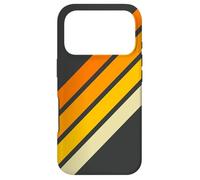 Orange Yellow White 70s Style Retro Stripes on Black Case for iPhone 17 Pro