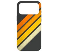 Orange Yellow White 70s Style Retro Stripes on Black Case for iPhone 17 Pro Max