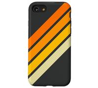 Orange Yellow White 70s Style Retro Stripes on Black Case for iPhone SE (2020) / 7 / 8