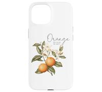 Orange You Glad We Met Citrus Floral Design Case for iPhone 15