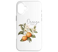 Orange You Glad We Met Citrus Floral Design Case for iPhone 16 Plus