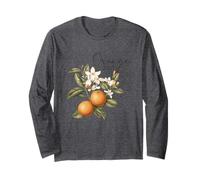 Orange You Glad We Met Citrus Floral Design Long Sleeve T-Shirt