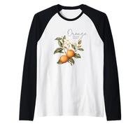 Orange You Glad We Met Citrus Floral Design Raglan Baseball Tee