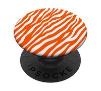 Orange Zebra Animal Print Striped Y2K Aesthetic Girly Cute PopSockets Adhesive PopGrip