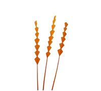 Orange Zig Zag Goose Feathers x 3, Hand Trimmed for Adding to Fascinators, Hats, Wedding Crafts, Costuming etc - 5 to 6 inch Stripped Stem and 1 to 1.5 inch on The Thin Trimmed Head Part