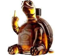 OrangeClub 350ML Whiskey Decanter, 3D Turtle Art Statue Sculpture Whisky Decanter with Stopper, Glass Turtle Funny Animal Glass Wine Bottle for Gift & Home Bar Decor (Reinforced)