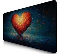 OrangeColor Mouse Mat 1000x500x3mm XXL Gaming Mouse Pad Heart Desk Mat, Table Mats with Non-Slip, Soft Smooth Surface, Stitched Edges Desk Pad, Waterproof Fabric, Durable, PC, Laptop, Gifts F0-314