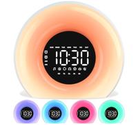 OrangeLight Wake Up Light Sunrise Alarm Clock with Sunrise Sunset Simulation 23 Nature Sleep Sounds 13 Colors Night Light Dual Alarms Snooze Function Sleep Aid for Heavy Sleepers Kids Adults (White)