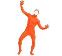 OrangeMorph Suit, Full-Body Costume for Role Play & Halloween, Stretchy Orange Bodysuit with Face Opening, Great for Cosplay, Parties, Performances (1-Orange, S)
