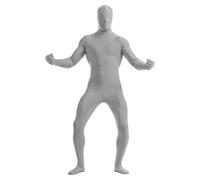 OrangeMorph Suit, Full-Body Costume for Role Play & Halloween, Stretchy Orange Bodysuit with Face Opening, Great for Cosplay, Parties, Performances (A-Grey, XL)