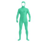 OrangeMorph Suit, Full-Body Costume for Role Play & Halloween, Stretchy Orange Bodysuit with Face Opening, Great for Cosplay, Parties, Performances (2-Green, S)