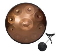 ORANGES 22inch Gold Handpan for Meditation 9 Notes Handpan in Minor D Percussion Instrument Prremium Steel Handpan Drum 10/12 Notes 440hz (Color : Gold 432Hz, Size : 10 notes)