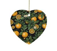 Oranges and Leaves Ceramic Ornament Home Decor Keepsake
