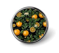 Oranges and leaves Lapel Pin for Men Blue Nerve Cell Fashion Brooch Pin -Cute Enamel Badges, Aluminum Alloy Metal Pinback for Hats, Shirts, Bags, Jackets & Accessories (1 Inch Round Button Pins)