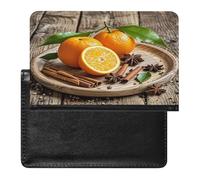 Oranges And Spices Passport Holder with Card Slots Portable Passport Cover Compact Waterproof Passports Protector
