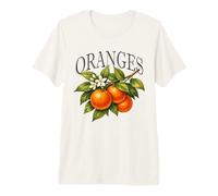 Oranges Blossom Fruit Graphic Retro Orange Fruit Premium T-Shirt