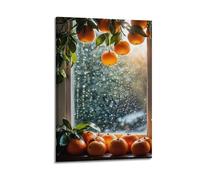 Oranges by The Window Wall Art, Fresh Print, Fruit Poster, Natural Canvas Picture, Lively Decor for Living Room Bedroom Study Poster Decorative Painting Canvas Wall Posters And Art Picture Print Moder