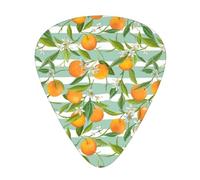 Oranges Citrus Pattern,12 Pcs Guitar Pick,3 Different Thickness Plectrums for Acoustic Guitar Bass Ukulele (0.46mm 0.96mm 0.71mm)