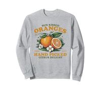 Oranges Hand Picked Vintage Fruit Retro Peach Graphic Sweatshirt
