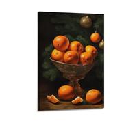 Oranges in Golden Bowl Wall Art, Artistic Print, Fantasy Poster, Mystical Canvas Picture, Creative Decor for Living Room Bedroom Study Poster Decorative Painting Canvas Wall Posters And Art Picture Pr