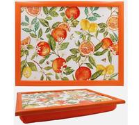 Oranges & Lemons Lap Tray with Bean Bag Cushion, 44x34cm Large Cushioned Laptray for Eating, Padded Lap Board