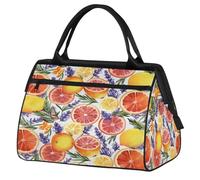 Oranges Lemons Lavender Travel Duffle Bag for Women Men Kids Boys Girls Weekend Overnight Bags 24 L Holdall Tote Cabin Bag for Sports Gym Yoga