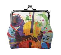 Oranges Look Like Bike Prints Coin Purses with Kiss-lock, PU Leather Mini Pouch Change Wallet for Men Women, Music Guitar Art, One Size, Fashion