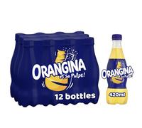 Orangina Sparkling Orange Drink - 12 x 420ml Bottles - Orange Flavour Juice Drink with Real Orange Pulp - Made with Sugar and Sweeteners - No Added Colours - Serve Cold & Enjoy