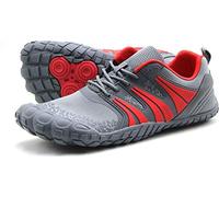 Oranginer Men's Barefoot Shoes - Big Toe Box - Minimalist Cross Training Shoes for Men, Gray/Red, 13
