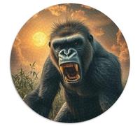 Orangutan 1000 Piece Circular Jigsaw Puzzle Animals Das Tier Wild Animals Beast Durable Large Format Puzzle Stress Relief Home Decor Gift 1000pcs (67.5x67.5cm)