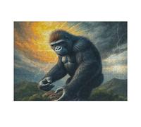 Orangutan 300 Piece Jigsaw Puzzle Pack Paisaje Edificio Teens Beginners Cognitive Development Puzzle Fans Group Play Anniversary Thick Cardboard 300 PCS