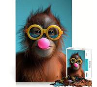 Orangutan Bubblegum Jigsaw Puzzle for Teenagers 1000 Pieces Memory Boost Indoor Play Image Assembly (38x52cm)