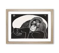 Orangutan by Samuel De Mesquita Framed Print | A2 Oak Framed Wall Art | Ready to Hang | Modern Animal Picture | Living Room Bedroom Lounge Office