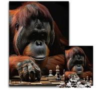 Orangutan Chess 1000 Piece Puzzle Paper Jigsaw Puzzles Brain Challenge Game for TeenagersFamily Interaction 1000 PCS(38x26cm)