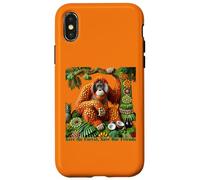 Orangutan Fruit Art - Save the Forest, Save Our Friends Case for iPhone X/XS