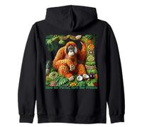 Orangutan Fruit Art - Save the Forest, Save Our Friends Zip Hoodie