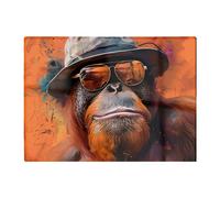 Orangutan In Glasses Chopping Board Warren Reed - Designer Orange One Size
