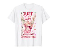 Orangutan Just A Girl Who Loves Orangutans Flower Floral T-Shirt