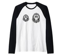 Orangutan Line Art Animal Lover Raglan Baseball Tee